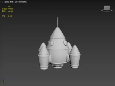 Stylized rocket Low-poly 3D model purchase