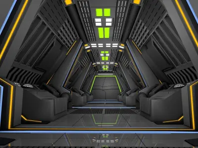 Sci Fi Corridor  3D model 44