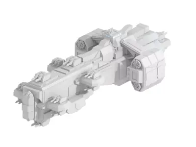 Sci-Fi Space Ship Low-poly 3D model