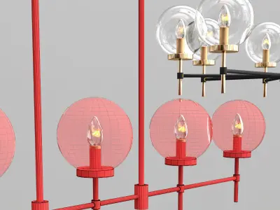 Glass Chandelier collection 3D model