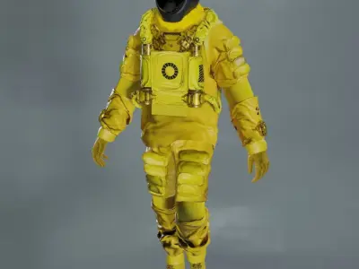Spacesuit - Astro biohazard unit 2 Low-poly 3D model