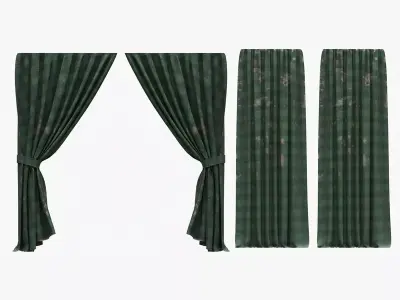 4K Damaged Old Curtain Low-poly 3D model