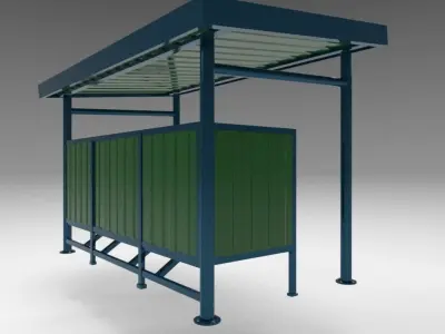 bus stop Low-poly 3D model