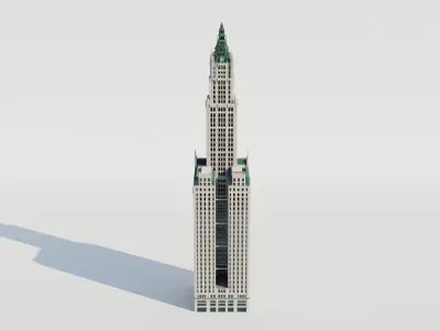 NYC The Woolworth Building Low-poly 3D model