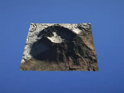 Landscape Environment Volcano Snow 48 Low-poly 3D model