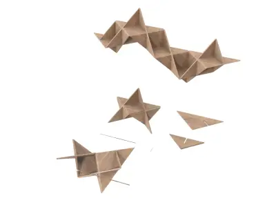 T-Shelf Walnut Low-poly 3D model