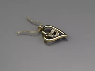  Heart Stone Pendant 3D print model