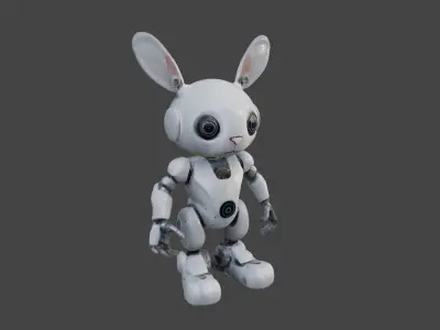 Robot Rabbit Rigged Low-poly 3D model