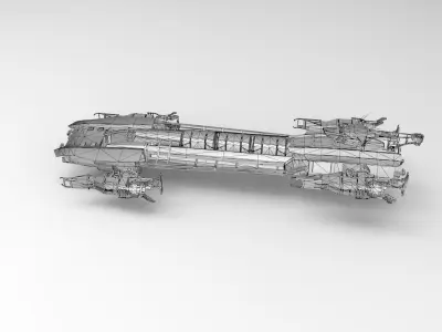 Cargo Spaceship Low-poly 3D model