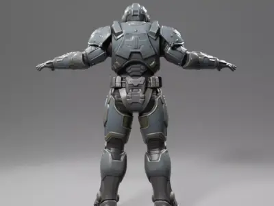 Metal Robot Character CGI Model Low-poly 3D model