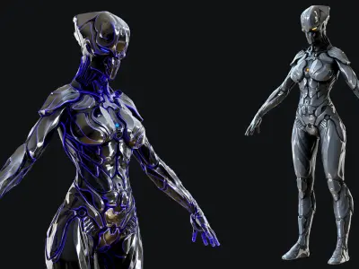 Sci-Fi Robot Low-poly 3D model 3