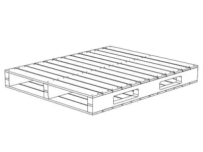 Wood Block Pallet 48 x 40 in 3D model