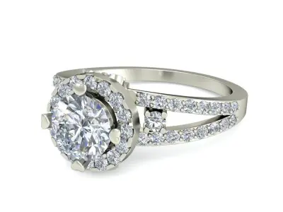 Women Wedding Engagement Two Flower Ring 3D print model
