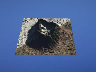 Landscape Environment Volcano Snow 35 Low-poly 3D model
