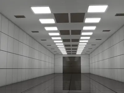 Sci Fi Corridor  Low-poly 3D model buy