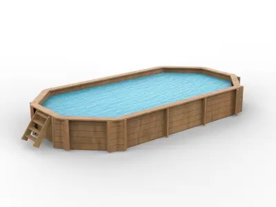 Wooden swimming pool 3D model