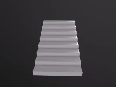 White Stairs 3D Model Low-poly 3D model