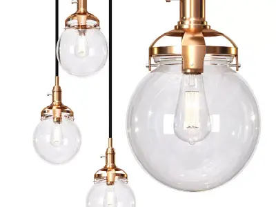 Industrial Island Pendant Lights 3D model