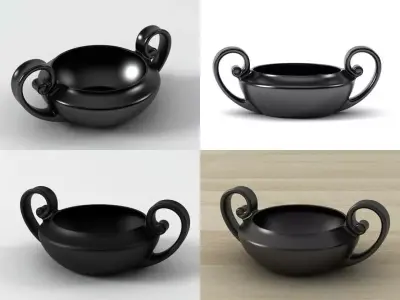 Storia set of bowls with handles 3D model