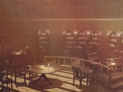 Medieval Library Model Pack Mocha Low-poly 3D model