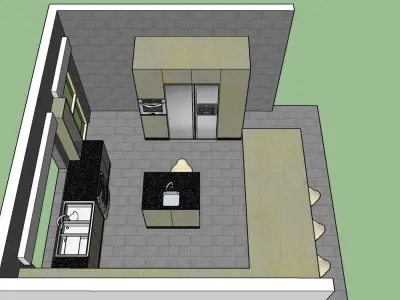 Kitchen design American style 3D model