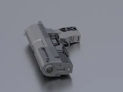 Custom SciFi Armed Pistol Low-poly 3D model