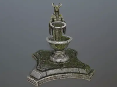 angel fountain  Low-poly 3D model
