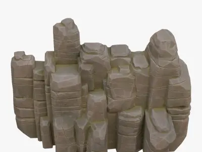 Cartoon stone 3D model