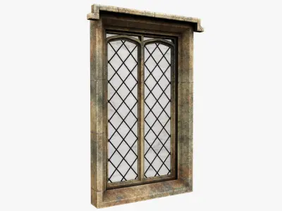 Medieval window Low-poly 3D model