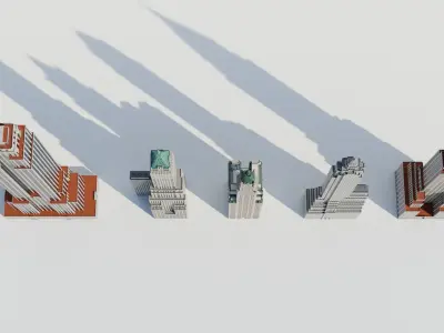NYC Old Tall Skyscrapers Low-poly 3D model