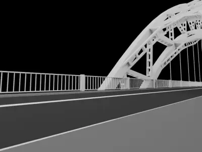 High-Resolution 3D Model of the Adomi Bridge  Ghana Low-poly 3D model