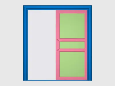 Sliding doubledoor 01 3D model