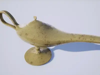 Ancient Oil Lamp Low-poly 3D model