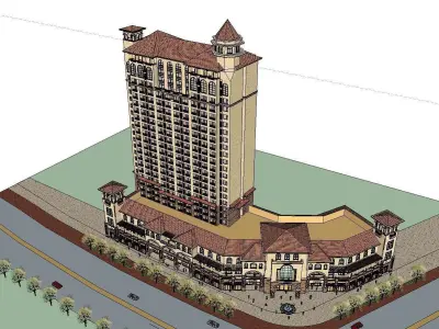 vacation spot-Resort-Fashion Leisure Hotel-0101 3D model