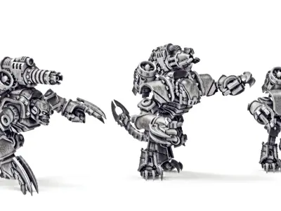 Dark Techno Velocirax Battle Thralls 3D print model