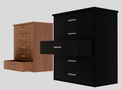 Modern Wooden Wardrobe Cabinet 3D model