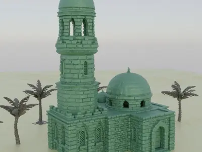 Desert Minaret Tabletop Terrain 28 mm 3D print model