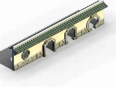 Game River Yang City - a small wall -03 3D model