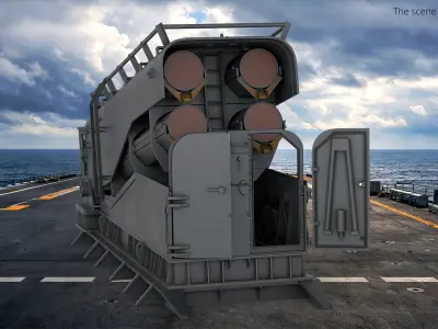  Naval Mk143 Launcher System Gray Rigged 