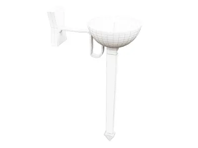 Medieval Torch Low-poly 3D model 19
