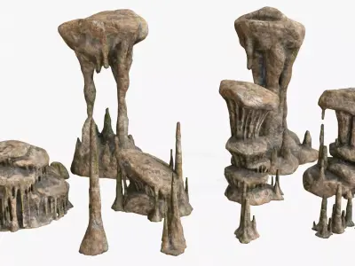 Cave Rock Set 02 Low-poly 3D model