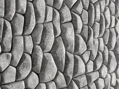 Decorative stone panel polygon 3D model