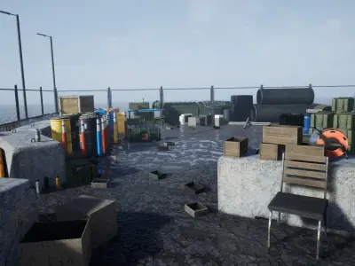 Destroyed building Kit Low-poly 3D model