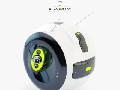 Cute rolling bot toy VI 3D model