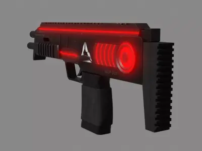 Sci-fi Submachine Gun Weapon 3d Model Low-poly 3D model