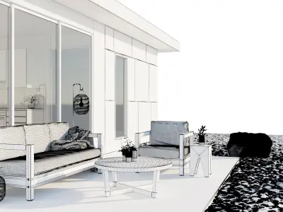 Outdoor Set - Driftwood Vray ACES 3D model