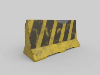 CONCRETE BARRIER LOW-POLY Low-poly 3D model