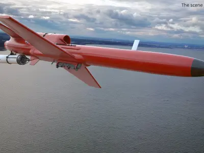  High-Speed Jet Drone with Targeting Fins Red 