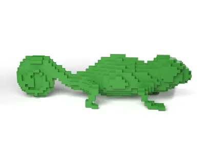 Chameleon Minecraft Voxel Low-poly 3D model