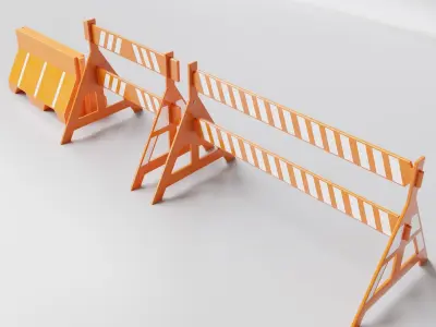 Traffic Barrier Pack 001 3D model